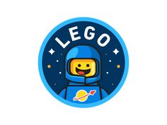 the logo for lego space station, with an image of a man in a spacesuit