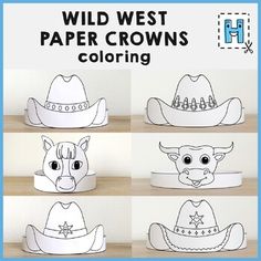 the paper crowns are designed to look like cowboy hats