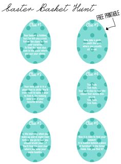 the instructions for how to make an easter basket hunt with free printable tags and labels