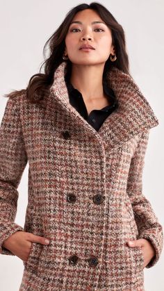 A modern update on an outerwear classic, the Ellen Tracy Tweed Wool Pea Coat is a double-breasted overcoat that provides the perfect match of style and warmth. Stroll in the park on a blustery day, or meet your crew for dinner at a chic café. This versatile tweed pea coat will always look the part. Double Breasted Overcoat, Wool Pea Coat, Tweed Coat, Wool Peacoat, Ellen Tracy, Pea Coat, The Park, Peas, Perfect Match