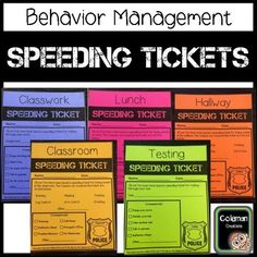 the behavior management and speed ticket for students to use in their school's classroom