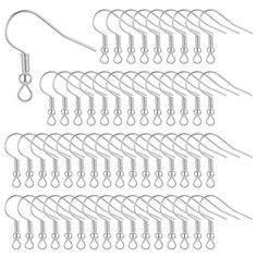 an assortment of hooks and clips on a white background with clippings for each hook