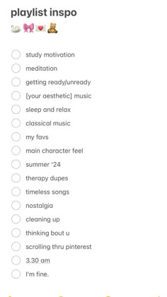 the playlist info sheet is filled with things to do in order for kids and adults