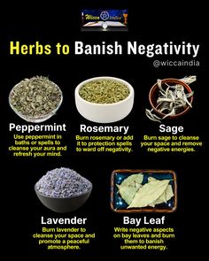 At @wiccaindia, we believe in harnessing the power of nature to cleanse and protect our energy. Here are some powerful herbs to help you banish negativity and maintain a positive environment. Herbs To Cleanse Negative Energy, Hoodoo Tips, Banishing Herbs, Cleansing Sage, Banish Negativity, Herbal Incense, Kitchen Witch Recipes, Hoodoo Spells