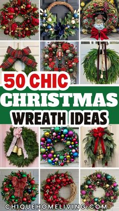 50 Stunning Christmas Wreath Ideas to Inspire You 103 50 Stunning Christmas Wreath Ideas to Inspire You Cheap Christmas Wreaths, Front Door Porch Ideas, Door Porch Ideas, Red And Green Decor, Cheap Wreaths, Porch Christmas Decorations, Holiday Diy Decorations, Homemade Christmas Wreaths, Christmas Wreath Designs