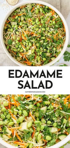 this salad is loaded with edamame, carrots and sprouts