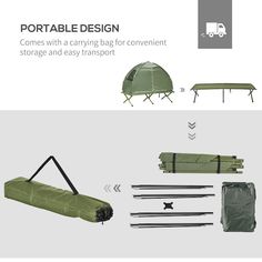 the portable tent with carrying bag for convenient storage and easy transport is shown in this brochure