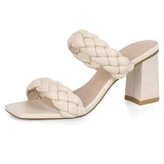 Make Me An Offer! Brand New, Never Worn Heels. Color Cream Size 10 Braided Straps, Square Toe, Classic Block Heel, Slip On, And Comfy! Square Sandals, Braided Heels, Slip On Heels, Block Sandals, Sandals Strappy, Braided Sandals, Open Toe Heels, Classic Heels, Block Heel Shoes