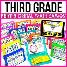 the third grade print and digital math games are available for students to practice their numbers