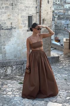 African Dress Two Piece, Brown Tote Bag Outfit, Safari Outfit Women, Two Piece Sets Outfits, Formal Wear Dresses, Dinner Dress Classy, Dressy Casual Outfits, Free Dresses, Italy Outfits