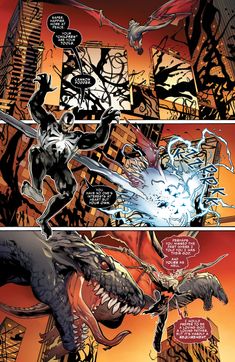 a comic page with an image of a demon attacking another creature