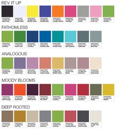 the color chart for different shades of paint