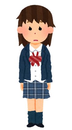 a drawing of a girl wearing a school uniform