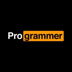 the word programmer is written in black and orange letters on a white background