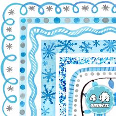 Winter Border, Watercolor Borders, Winter Clip Art, Lights Png, Snowflake Clipart, Watercolor Holiday