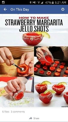 the recipe for strawberry margarita shots is shown on an instagramt page, and it appears to be made from scratchsticks