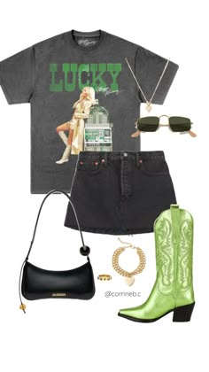 Festival Outfit Themes, Nashville Themed Outfits, Summer Texas Outfits, Frat Theme, Megan Moroney Concert, St Pattys Outfit, Stagecoach Outfits