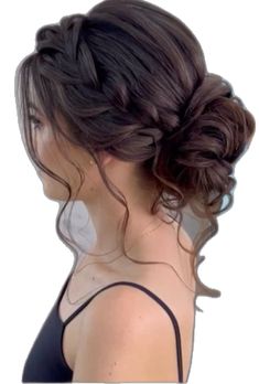 Low Bun Fancy, Low Bun Quince Hairstyles, Bridesmaid Hair Updo Brunette, Chignon Hair Wedding, Curled Up Do, Wedding Guest Hairstyles Bun, Wedding Hairstyles Bun Low, Wisuda Hairstyle, Prom Hair Low Bun