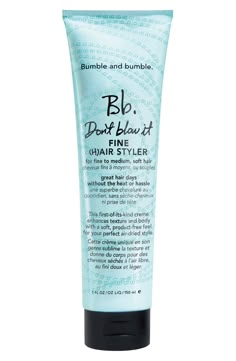 Bumble and bumble. Don't Blow It Fine Hair Styler | Nordstrom Products For Fine Hair, Jessica Szohr, Air Dry Hair, Sharon Stone, Bumble And Bumble, Hair Styler, Styling Cream, Color Treated Hair, Treated Hair