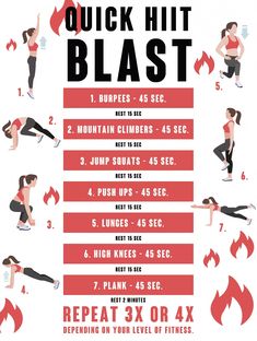 a poster showing how to do the quick hit blast