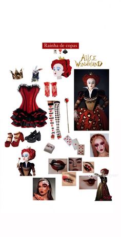 a collage of photos with clowns and makeup on it's sides, including an image of a red - haired woman