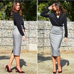 a skirt can be very stylish and professional at same time. Many female lawyers wear long skirts Good Fashion Sense, Lawyer Style, Attorney Fashion, Business Professional Attire, Good Fashion