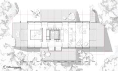 an aerial view of the floor plan of a house with several rooms and two bathrooms