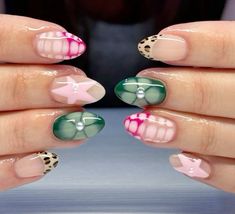 Chunky Gel Nails, Mail Inspo Short Almond, Nail Inspo Pattern, Every Nail Is Different Design, Nail Art Designs Funky, Summer Nails Colourful, Colorful Y2k Nails, Fun Nail Inspo Summer, Simple Unique Nail Designs