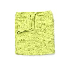 a lime green cloth on a white background