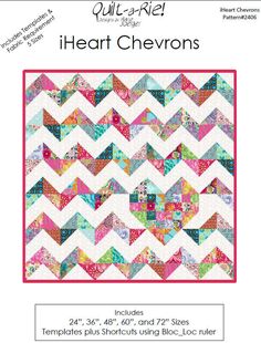 the heart chevrons quilt pattern is shown