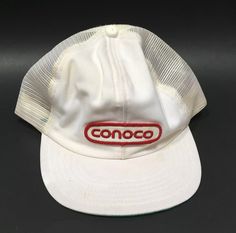 Vintage Conoco Mesh Trucker Hat Snapback White USA | eBay Ebay Hacks, Hats Snapback, Hats Vintage, Vintage Accessories, Caps Hats, Trucker Hat, Accessories Hats, Shoe Accessories, Mens Accessories