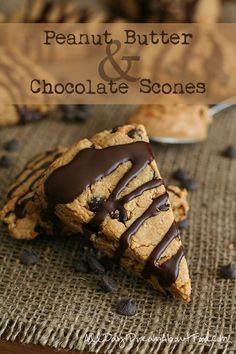 peanut butter and chocolate scones on a table