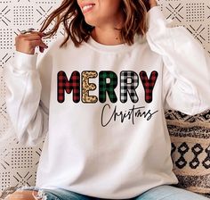 Christmas Buffalo Plaid, Christmas Vinyl, Png Vintage, Embellished Sweatshirts, Winter Svg, Merry Christmas Shirts, Fall Clothes