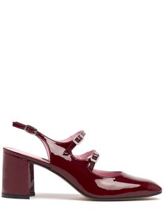 60mm Heel. Patent leather upper. Adjustable straps with buckle closure. Leather lining and insole. Leather sole Carel Paris Shoes, Carel Paris, Paris Shoes, France Vacation, Timeless Shoes, Mary Jane Pumps, Loafer Sneakers, Cold Weather Outfits, Leather Mary Janes