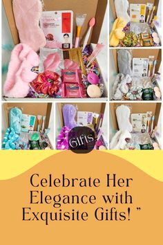 the gift box is filled with various items for her to give as she celebrates her elegance with exquisite gifts