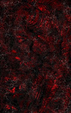 an abstract red and black background with lots of small leaves on it's surface