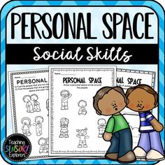 personal space worksheet for social skills with two kids and the text personal space