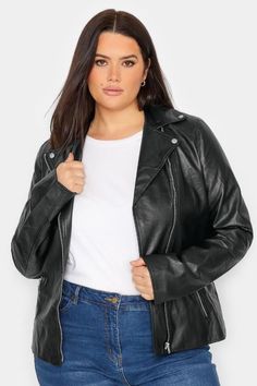 Shop LTS Tall Faux Leather Biker Jacket at Yours Clothing. Discover women’s plus size clothing in sizes 10-36 with fast delivery. Leather Bolero, Faux Leather Biker Jacket, Long Tall Sally, Tall Clothing, Collar Designs, Leather Biker Jacket, Leather Outfit, Tall Women, Black Leather Jacket