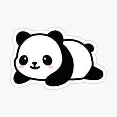 a black and white panda bear sticker