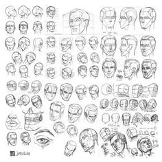 the human head is shown in this drawing lesson, and it shows how to draw heads with