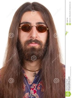 Long-haired Hippie Man Stock Photo - Image: 19487150 Long Hippie Hair, Man Stock Photo, Hippie Men, 1970s Men, Hippie Hair, Fresh Image, Long Hair Styles Men, Hippie Style, Round Sunglass Men