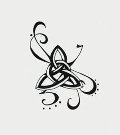 a black and white drawing of an intertwined knot