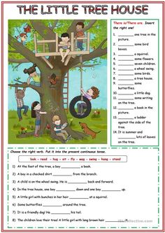 the little tree house worksheet for kids with pictures and words to describe it