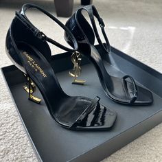 100% Authentic Dust Bag And Box Included Worn Twice Ysl Opyum Heel Black, Shoes Ysl, Yves Saint Laurent Shoes, Saint Laurent Shoes, Shoes Women Heels, Yves Saint Laurent, Patent Leather, Saint Laurent, Dust Bag