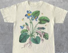 Get your order now: Peckshirt  Vintage 90s Flowers Tshirt, Retro Botanical Nature Shirt, Garden Botanical Nostalgic Shirt, Cute Boho Magic Shirt, Unisex Adult Graphic Tee - Print In Your Way Vintage Relaxed Fit Shirt With Plant Print, Vintage Cotton T-shirt With Plant Print, 90s Flowers, Summer Graphic Tee, Nature Shirts, Mens Long Sleeve Tee, Swaggy Outfits, Elegant Shirt, Stylish Shirts