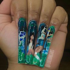 𝔈𝔟𝔬𝔫𝔶 𝟏𝟕 🧿 on Instagram “sza inspired nails 🧚🏽 My second entry for the v2vg… Acrylic Nail Glow, Really Long Nails, Gemini Wallpaper, Nail Aesthetics, Future Nails, Nail Goals, Long Stiletto Nails, Tooth Gems, Racun Shopee