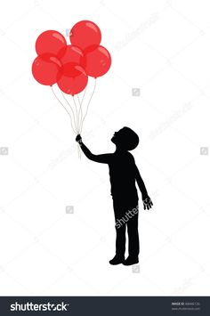 a man holding red balloons in his hand on a white background royaltyvectors