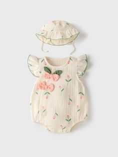 Cute White Sets With Floral Embroidery, Cute White Floral Embroidered Sets, Cute White Floral Embroidery Sets, Floral Pattern Embroidery, Cute Onesies, Baby Trend, Pattern Embroidery