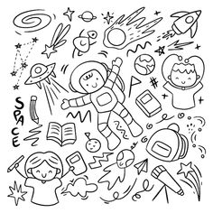 an image of children's drawings in the style of doodles and lettering