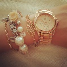 Love this combo Dream Accessories, Rose Bracelet, Rose Gold Watch, Mode Inspiration, Bling Bling, Cute Jewelry, Fashion Sense, Jewelry Ideas